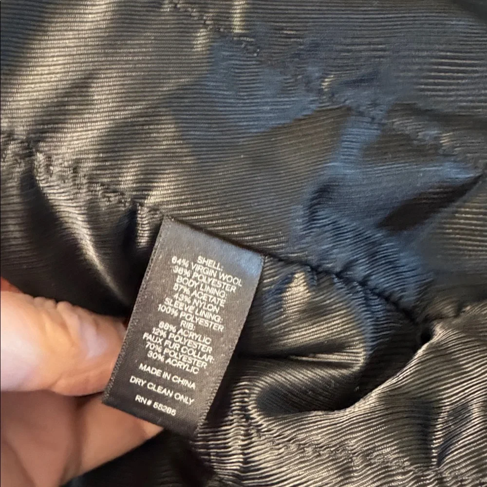 Express Men’s Wool Blend Winter Bomber Jacket Sz Small w/ Detachable Collar EUC